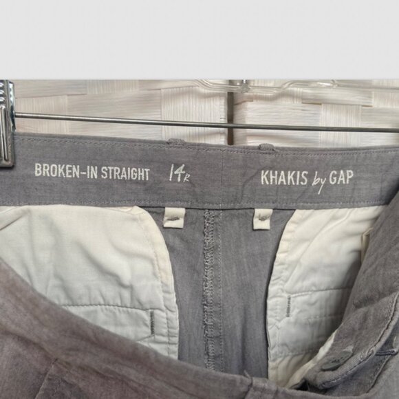 GAP Broken In Straight Gray Cotton Khakis Pants Size 14 - Picture 6 of 7